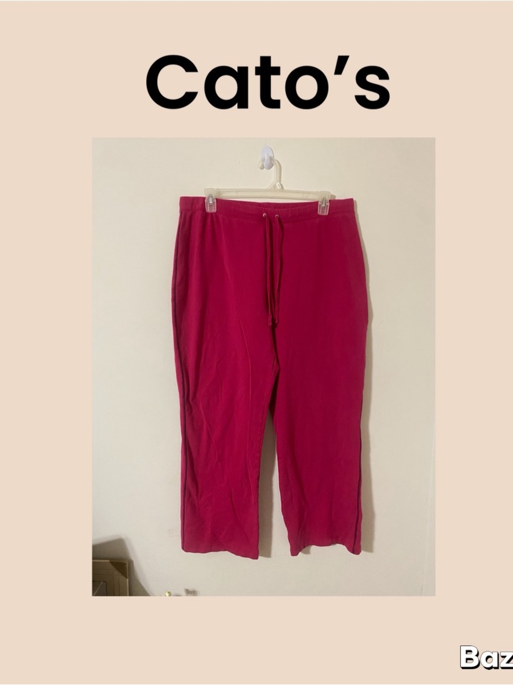 Cato’s Women’s Bright Fuchsia Drawstring Sweatpants Size 2X